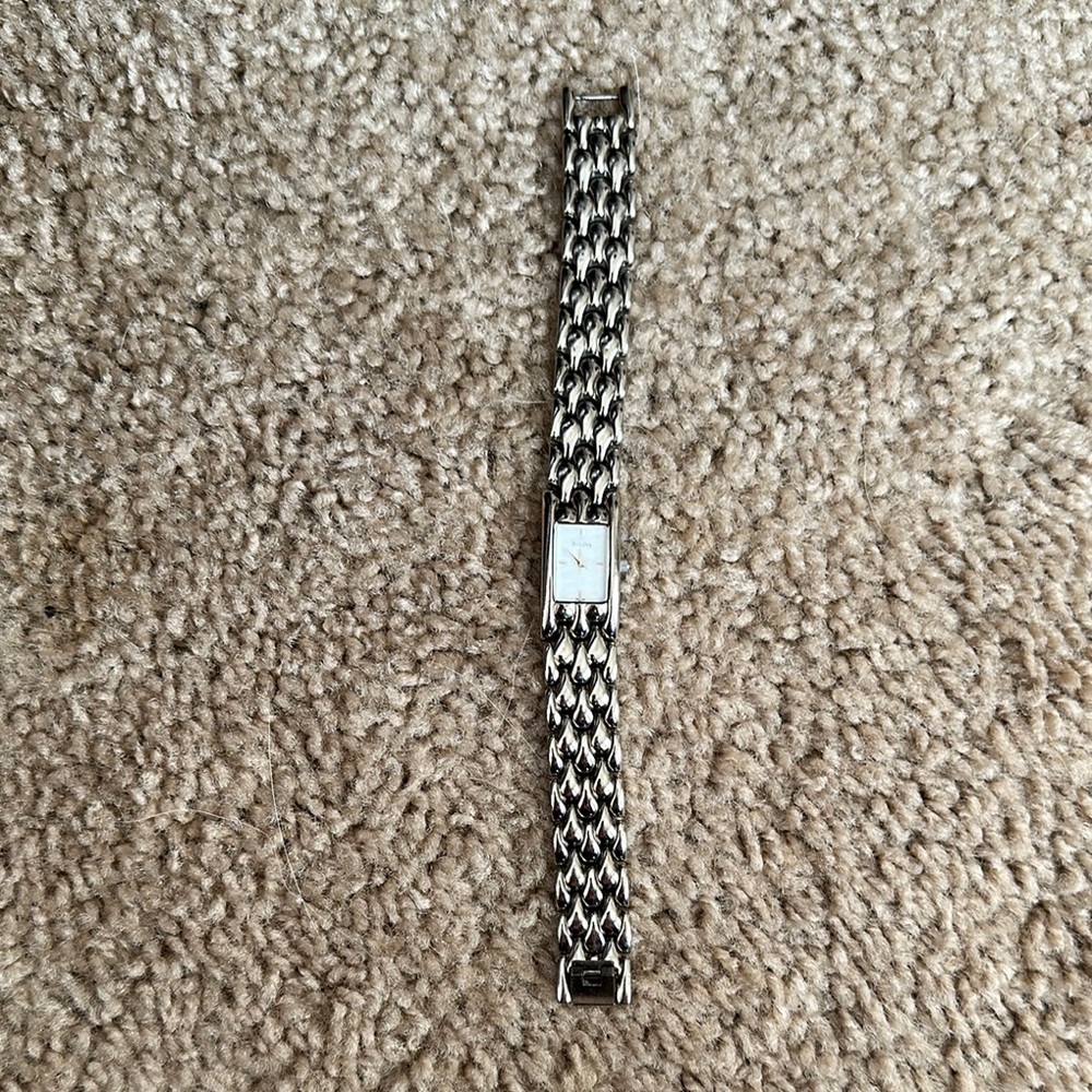 Bulova Silver and Black Watch